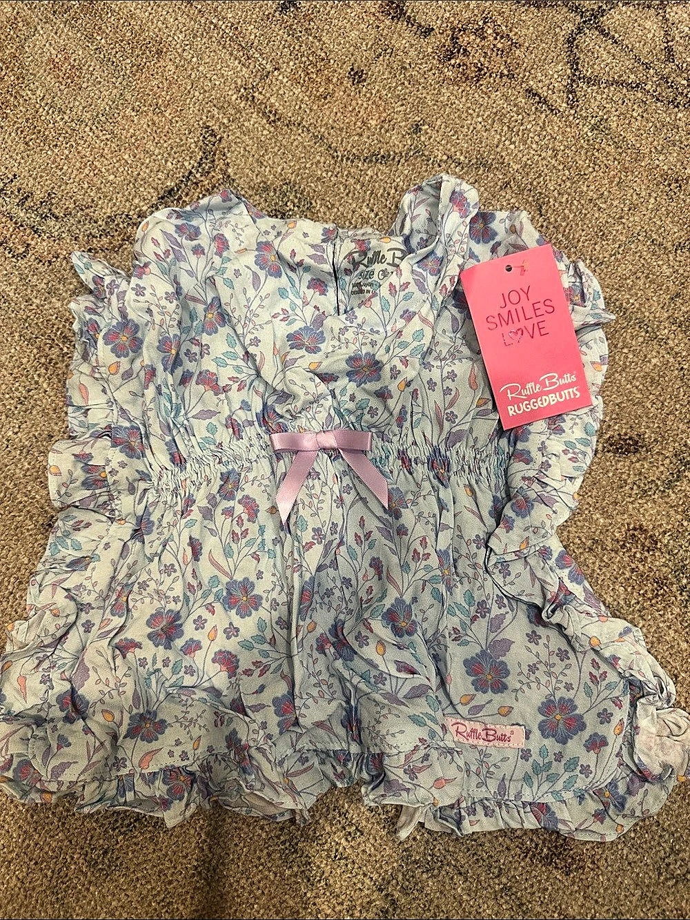 RuffleButts Floral Ruffle coverup Baby 0-12M NWT